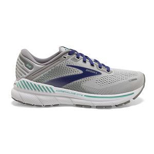 παπουτσια για τρεξιμο σε δρομο Brooks Adrenaline GTS 22 γυναικεια γκρι μπλε πρασινο | Greece-195803