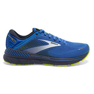 παπουτσια για τρεξιμο σε δρομο Brooks Adrenaline GTS 22 ανδρικα μπλε ασημι κίτρινα | Greece-678592