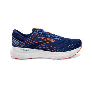 παπουτσια για τρεξιμο σε δρομο Brooks Glycerin 20 ανδρικα μπλε πορτοκαλι ασπρα | Greece-584630