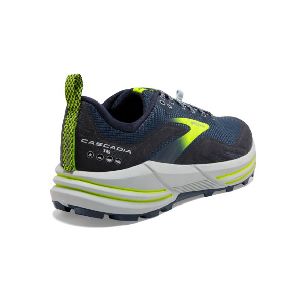 παπουτσια trail running Brooks Cascadia 16 ανδρικα σκουρο μπλε κίτρινα γκρι | Greece-204163