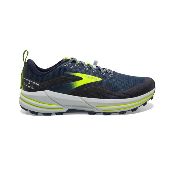 παπουτσια trail running Brooks Cascadia 16 ανδρικα σκουρο μπλε κίτρινα γκρι | Greece-204163