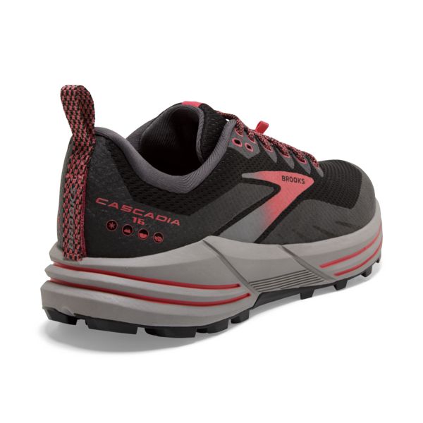 παπουτσια trail running Brooks Cascadia 16 GTX γυναικεια μαυρα κοραλι | Greece-387421