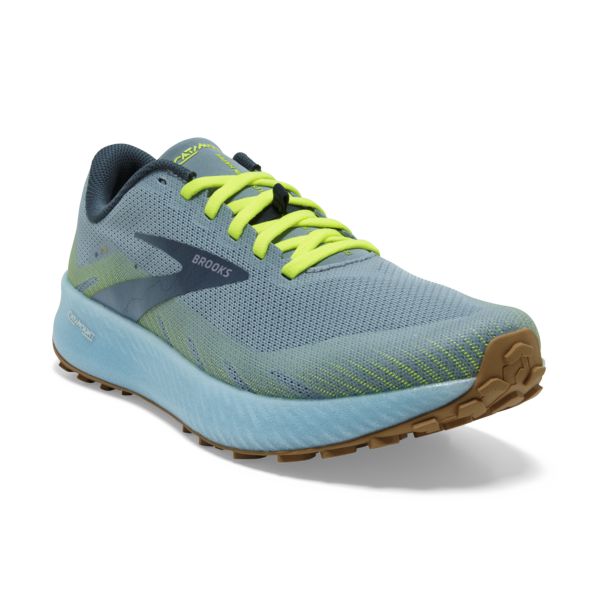 παπουτσια trail running Brooks Catamount γυναικεια μπλε κίτρινα πρασινο | Greece-641803