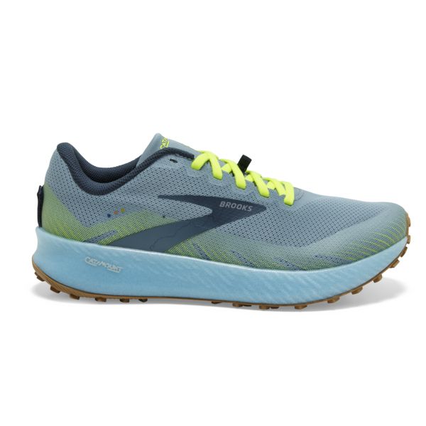 παπουτσια trail running Brooks Catamount γυναικεια μπλε κίτρινα πρασινο | Greece-641803