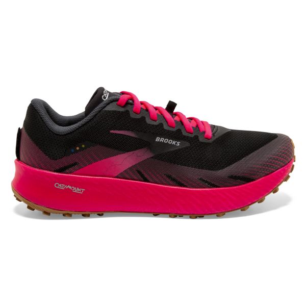 παπουτσια trail running Brooks Catamount γυναικεια μαυρα ροζ | Greece-962507