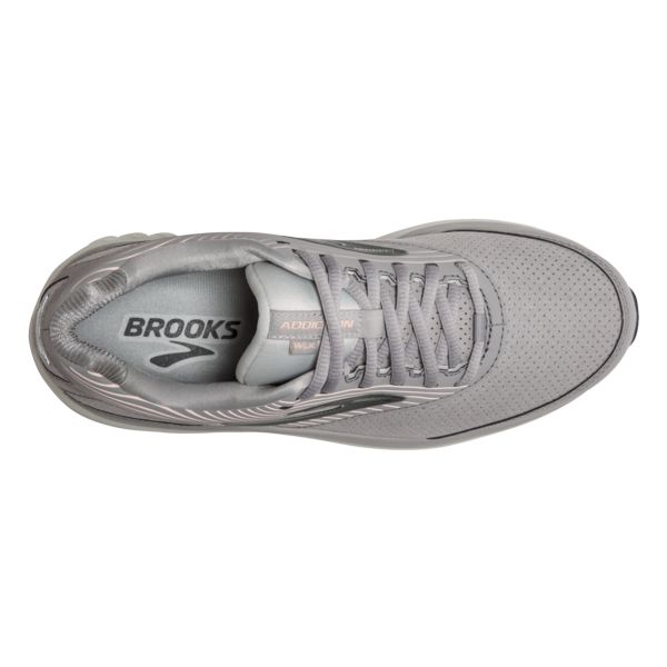 παπουτσια για περπατημα Brooks Addiction Walker σουετ γυναικεια γκρι ροζ ασπρα | Greece-804139