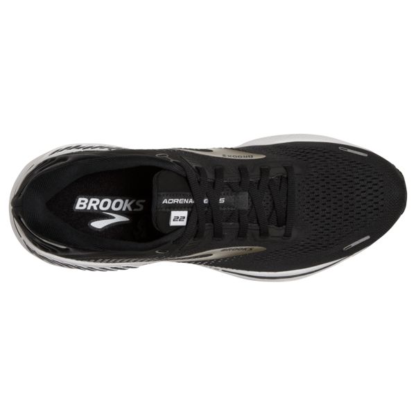 παπουτσια για τρεξιμο σε δρομο Brooks Adrenaline GTS 22 γυναικεια μαυρα ασημι ασπρα | Greece-169538