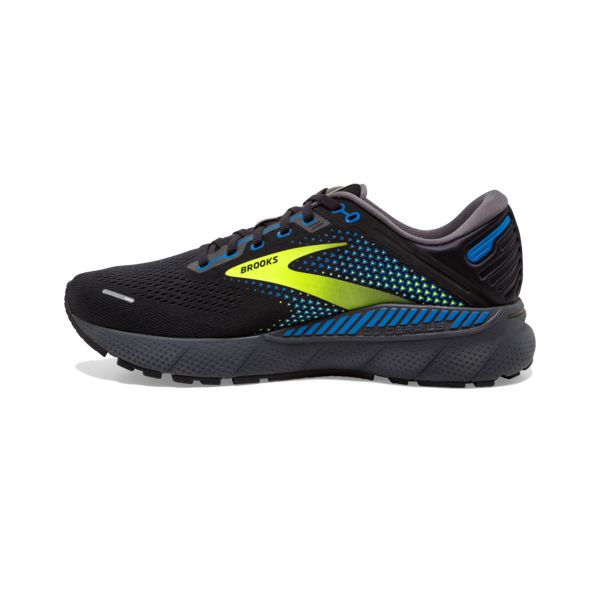 παπουτσια για τρεξιμο σε δρομο Brooks Adrenaline GTS 22 ανδρικα μαυρα κίτρινα μπλε | Greece-394261