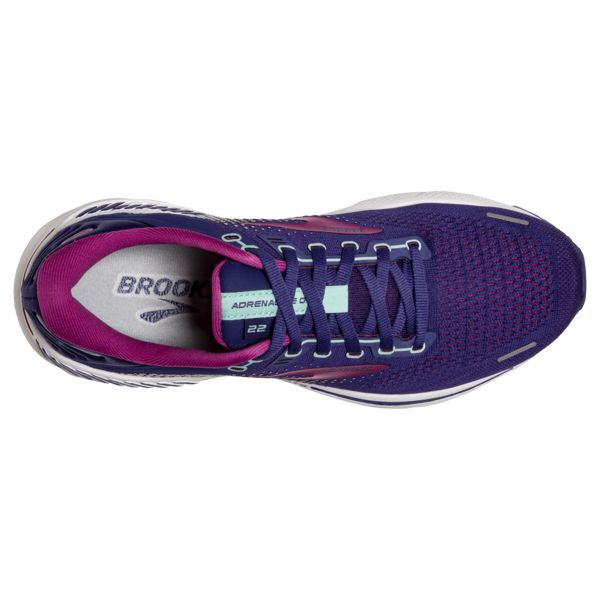 παπουτσια για τρεξιμο σε δρομο Brooks Adrenaline GTS 22 γυναικεια σκουρο μπλε ροζ ασπρα | Greece-632048