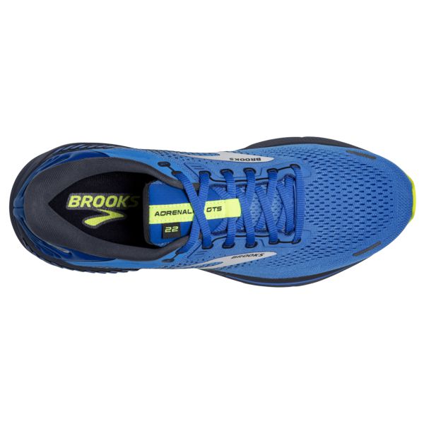 παπουτσια για τρεξιμο σε δρομο Brooks Adrenaline GTS 22 ανδρικα μπλε ασημι κίτρινα | Greece-678592