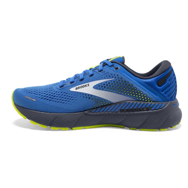 παπουτσια για τρεξιμο σε δρομο Brooks Adrenaline GTS 22 ανδρικα μπλε ασημι κίτρινα | Greece-678592