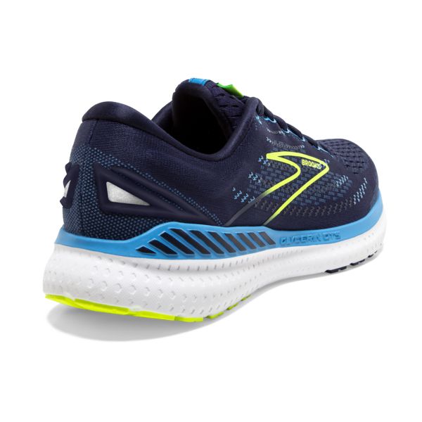 παπουτσια για τρεξιμο σε δρομο Brooks Glycerin GTS 19 ανδρικα σκουρο μπλε μπλε κίτρινα | Greece-13584