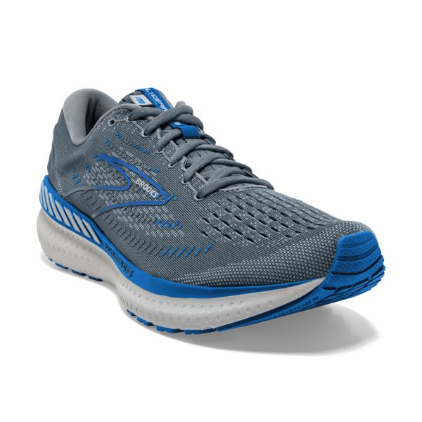 παπουτσια για τρεξιμο σε δρομο Brooks Glycerin GTS 19 ανδρικα γκρι μπλε ασπρα | Greece-314587