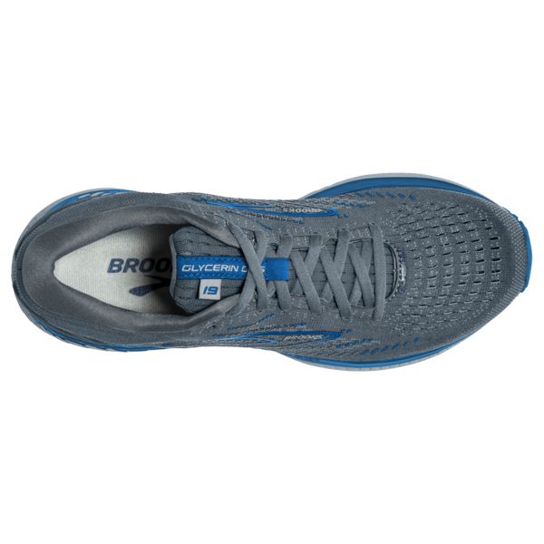 παπουτσια για τρεξιμο σε δρομο Brooks Glycerin GTS 19 ανδρικα γκρι μπλε ασπρα | Greece-314587