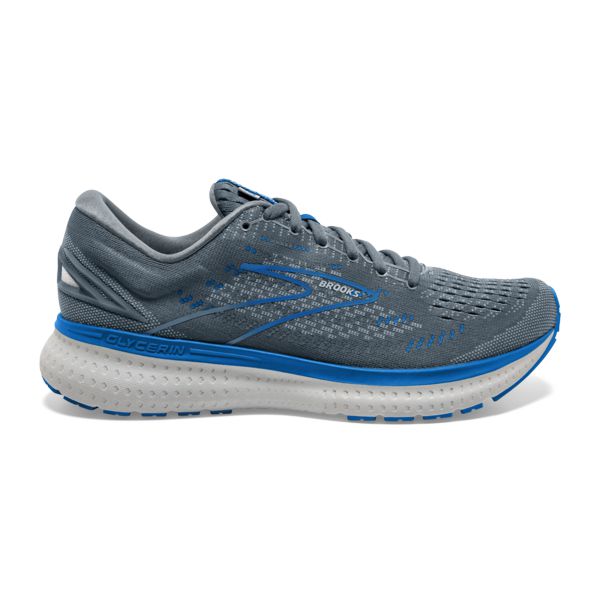 παπουτσια για τρεξιμο σε δρομο Brooks Glycerin 19 ανδρικα γκρι μπλε ασπρα | Greece-620734