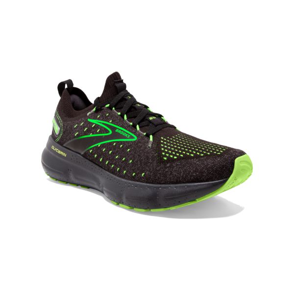 παπουτσια για τρεξιμο σε δρομο Brooks Glycerin StealthFit 20 ανδρικα μαυρα πρασινο | Greece-643091