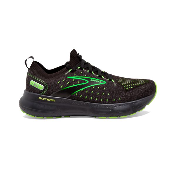 παπουτσια για τρεξιμο σε δρομο Brooks Glycerin StealthFit 20 ανδρικα μαυρα πρασινο | Greece-643091