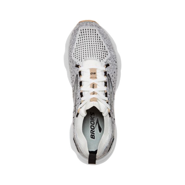 παπουτσια για τρεξιμο σε δρομο Brooks Glycerin StealthFit 20 γυναικεια ασπρα μαυρα γκρι | Greece-680439