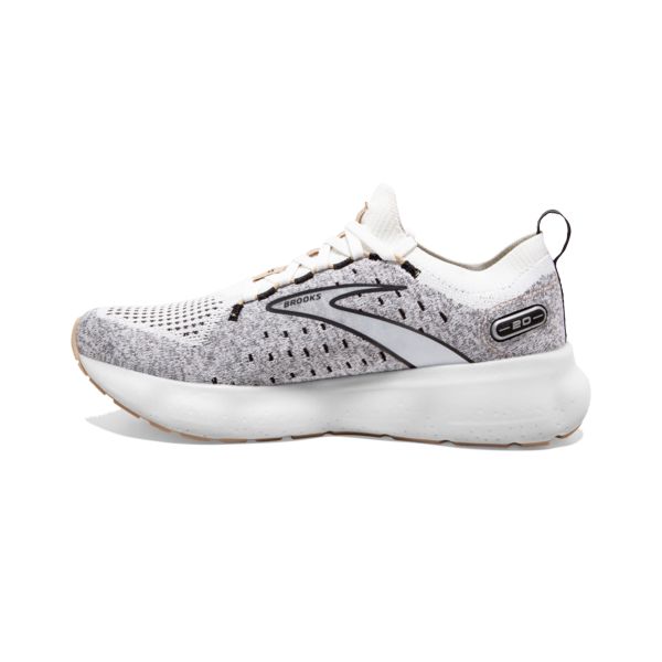 παπουτσια για τρεξιμο σε δρομο Brooks Glycerin StealthFit 20 γυναικεια ασπρα μαυρα γκρι | Greece-680439