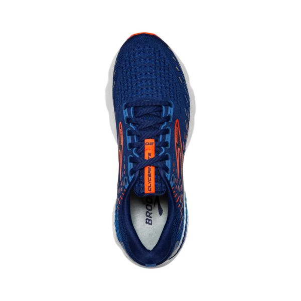 παπουτσια για τρεξιμο σε δρομο Brooks Glycerin GTS 20 ανδρικα μπλε πορτοκαλι ασπρα | Greece-745839