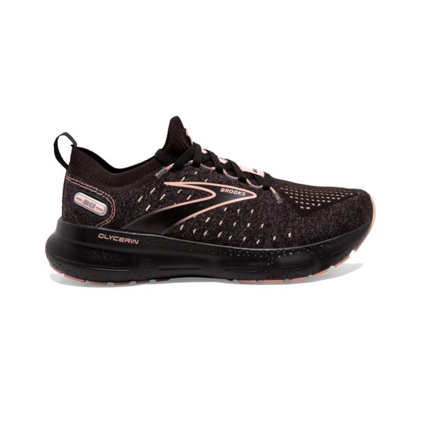 παπουτσια για τρεξιμο σε δρομο Brooks Glycerin StealthFit 20 γυναικεια μαυρα κοραλι | Greece-981706