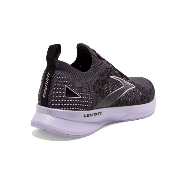 παπουτσια για τρεξιμο σε δρομο Brooks Levitate StealthFit 5 γυναικεια μαυρα γκρι μωβ | Greece-179502